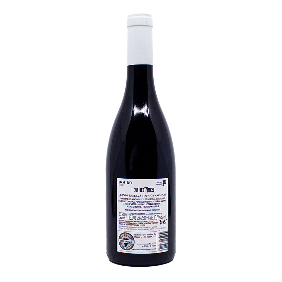 100 Hectares Grande Reserva Touriga Nacional 2019 | Contra-rótulo
