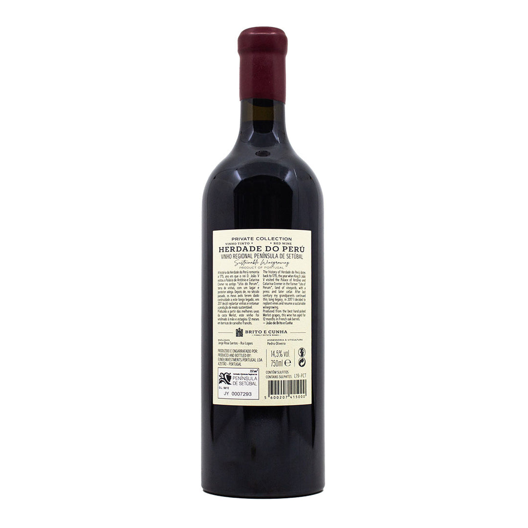 Herdade do Perú Private Collection Tinto 2020 | Contra-rótulo