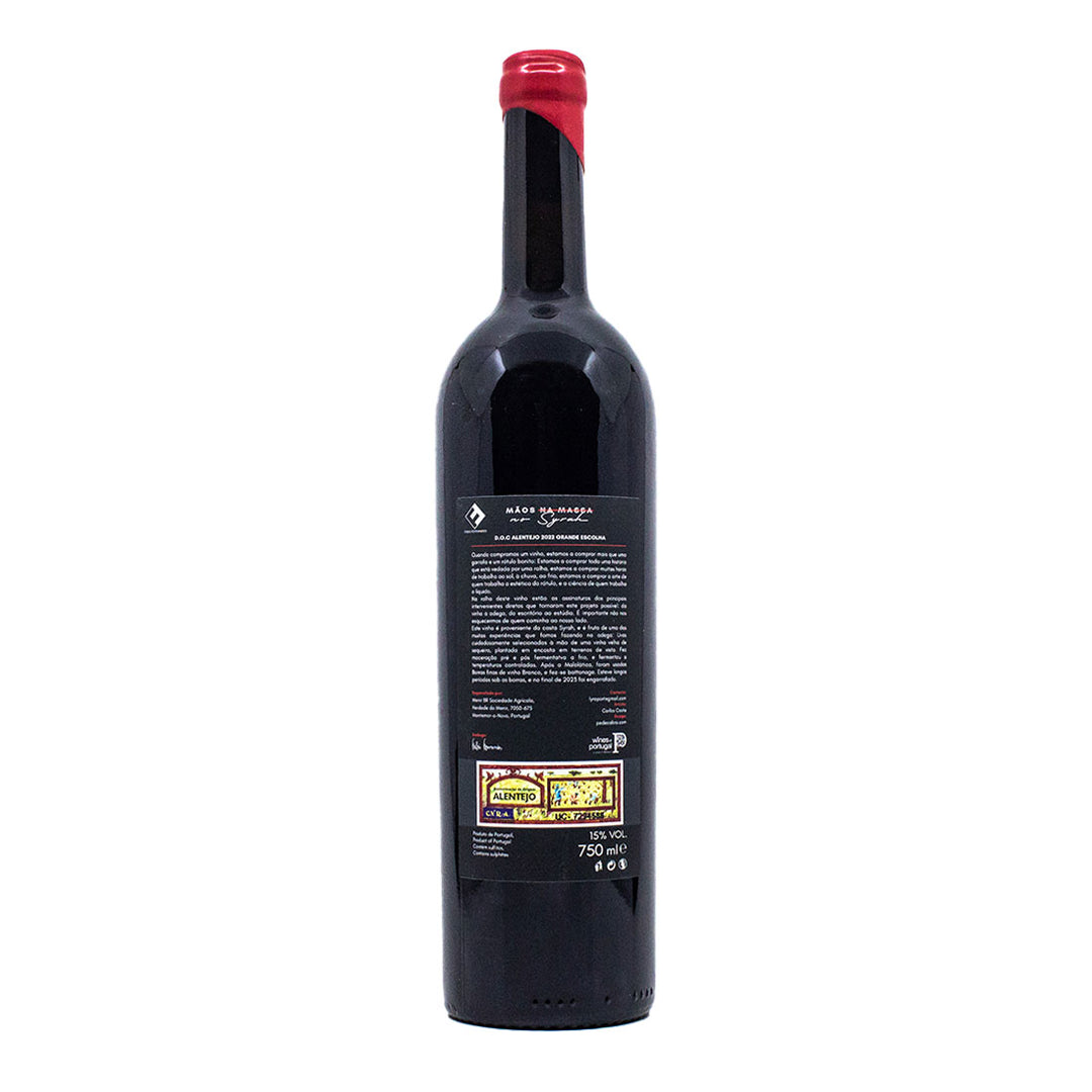 Mãos no Syrah 2022 | Contra-rótulo