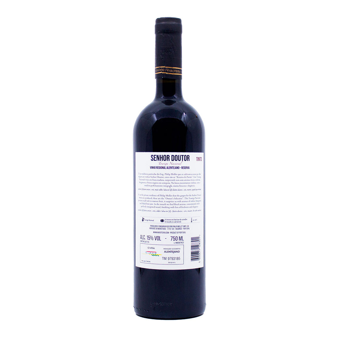 Senhor Doutor Touriga Nacional Reserva Tinto 2021 | Contra-rótulo